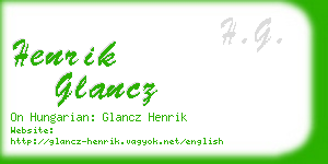henrik glancz business card